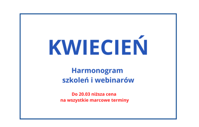 Do 20 marca niższa cena na wszystkie KWIETNIOWE szkolenia i webinary Biotechnologia.pl